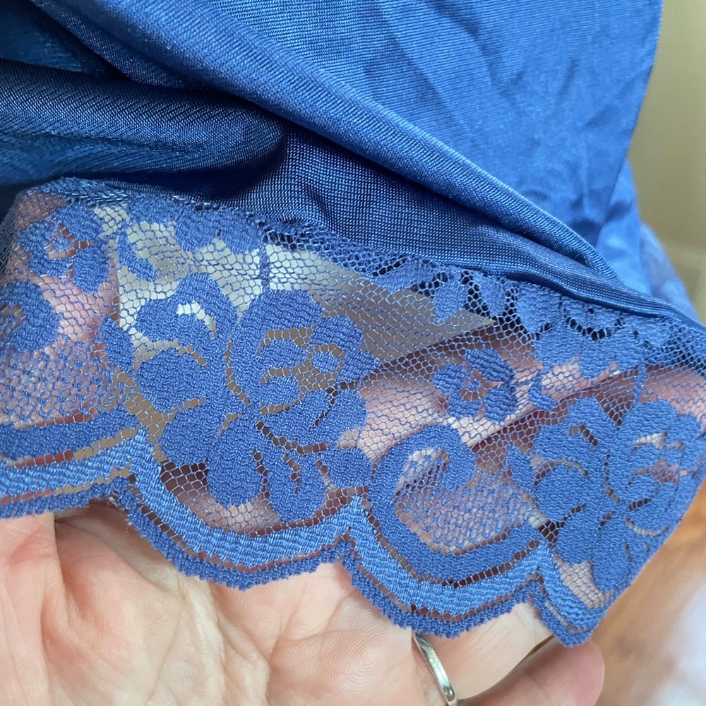 Vintage Lingerie Babydoll Slip Cami Top Lace Satin 36 /S Festival Y2K Romantic - Picture 7 of 15